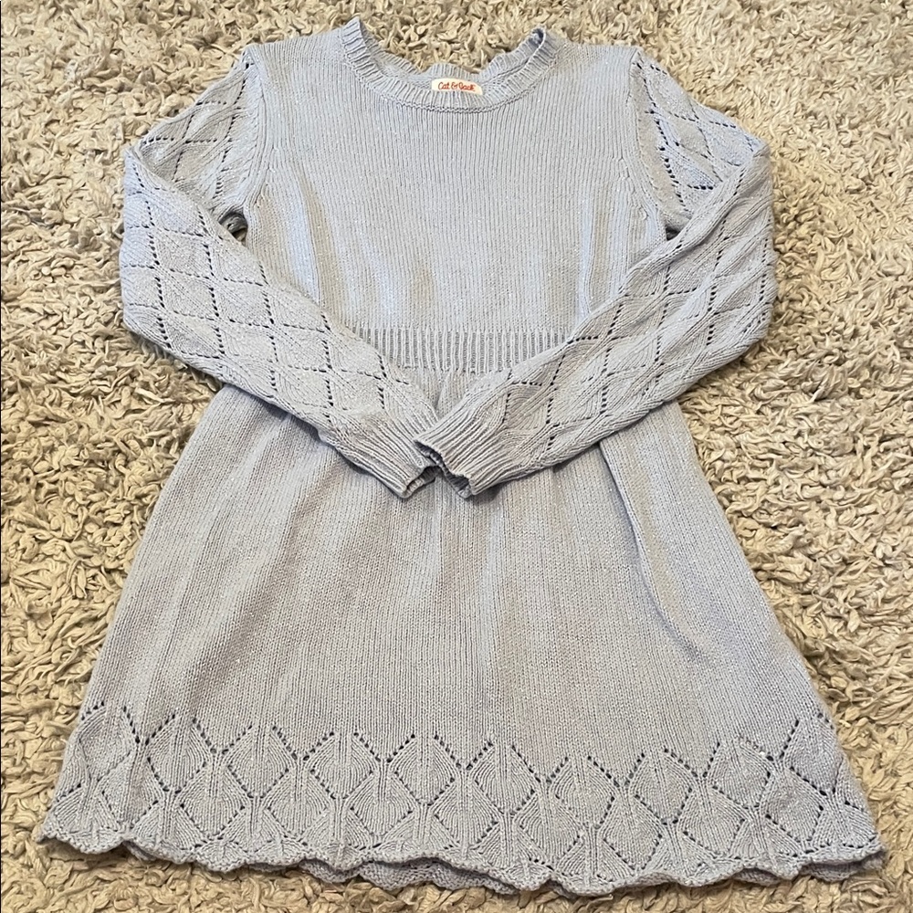 Cat & Jack Blue Sweater Dress, Size S (6/7)